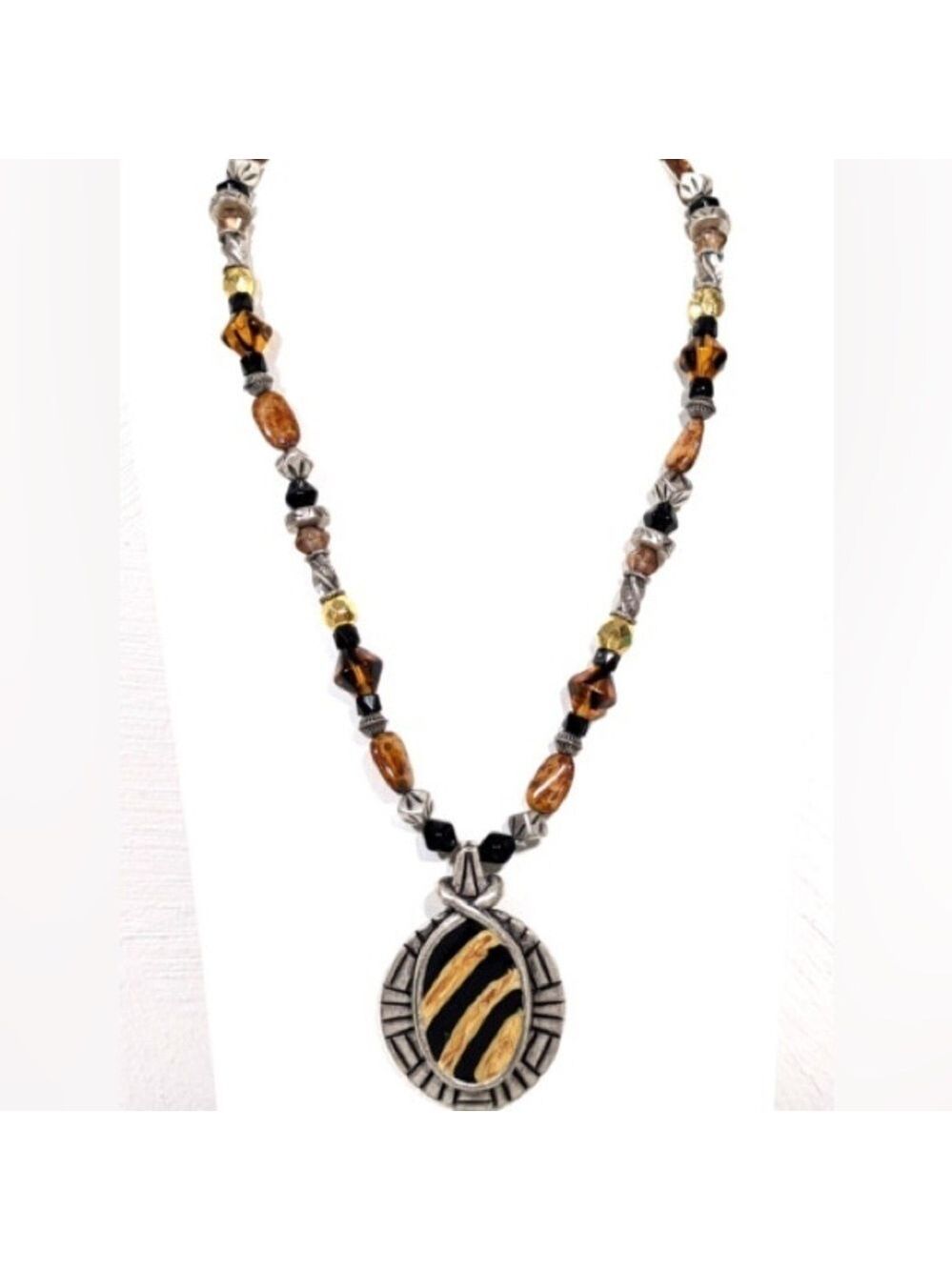 Chico’s Exotic Glass and Stone Choker Necklace